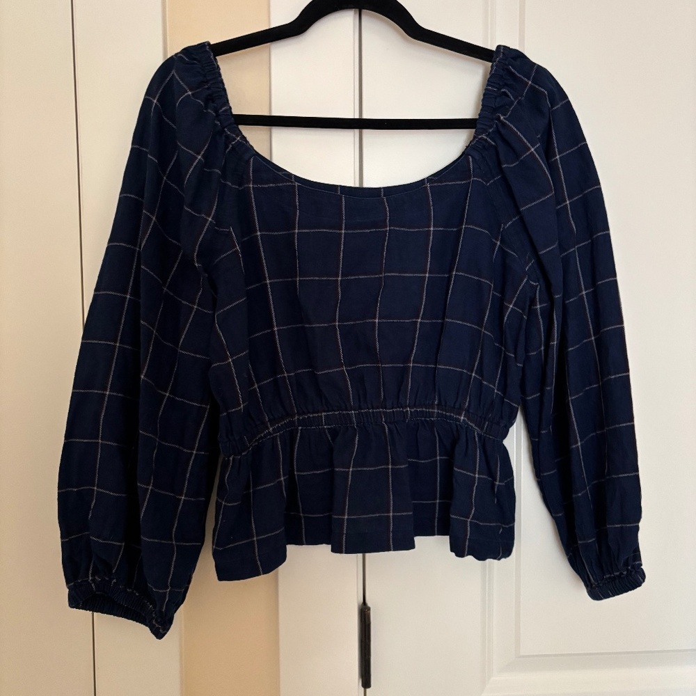 Madewell Off the Shoulder Peplum Top